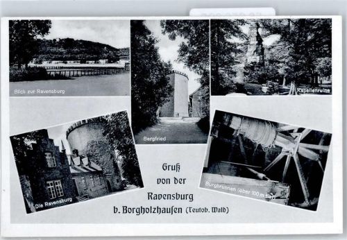 Borgholzhausen Ravensburg, Bergfried, Burgbrunnen, Kapellenruine