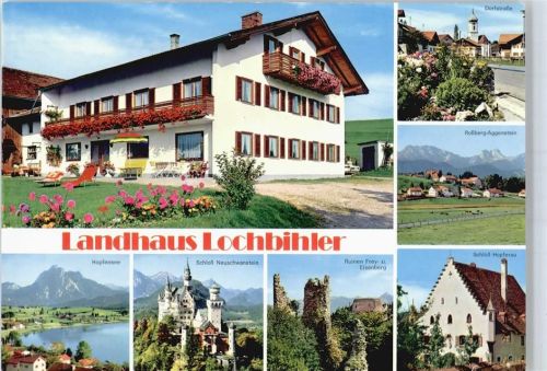 Hopferau Landhaus Lochbihler, Dorfstraße, Roßberg-Aggenstein, Schloß Hopferau, Schloß Neuschwanstein, Hopfensee, Ruine Freyberg, Ruine Eisenberg
