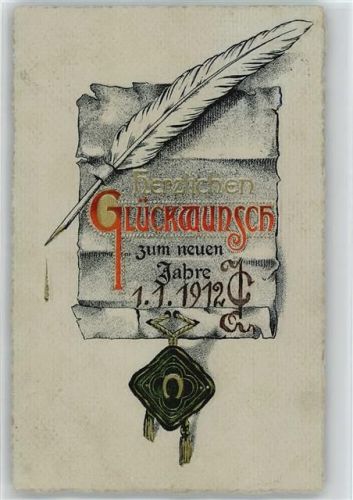 1912 Schreibfeder Neujahr