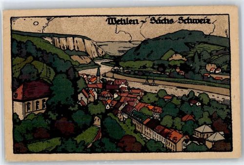 Wehlen Stadt Künstlerkarte, Gesamtansicht