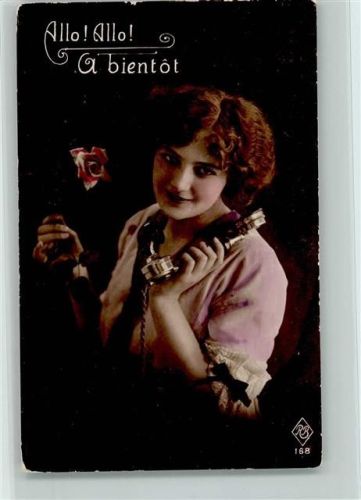 Allo!Allo! A bientot Frau mit Rose - RB 168 Foto 1909 AK