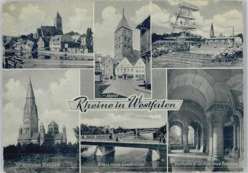 Rheine Markt Schwimmbad St. Antonius Basilika Emsbrücken Vorhalle