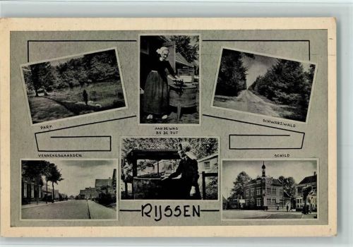 Rijssen 1957 Park Schwarzwald Aan de was bus de put Vennekesgaarden Schild