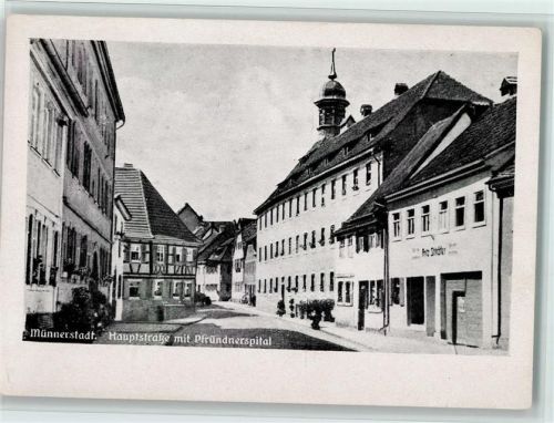 Münnerstadt Hauptstraße mit Pfründnerspital