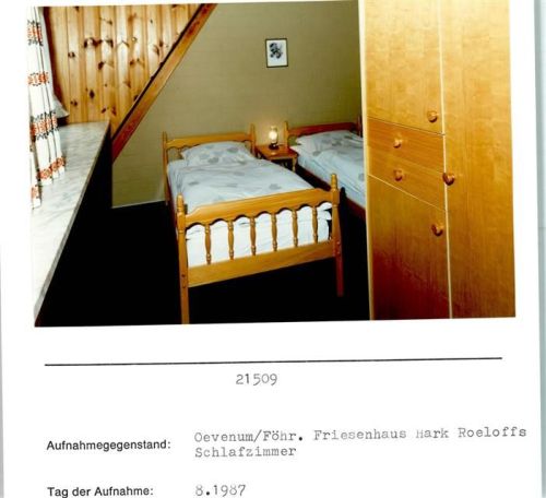 Oevenum Haus Roeloffs Innenaufnahme Schlafzimmer Foto montiert auf Karton
