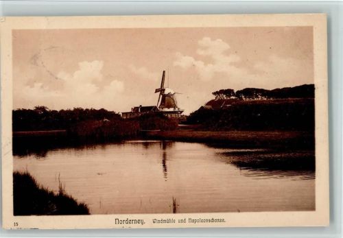 Norderney 1911 Windmühle und Napoleonschanze