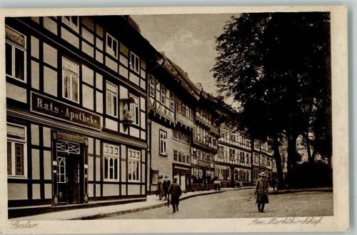Goslar Am Marktkirchhof Rats-Apotheke Fachwerkhäuser