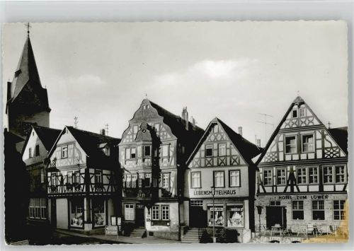 Idstein 1960 Foto AK Hotel zu Löwen Lebensmittelhaus