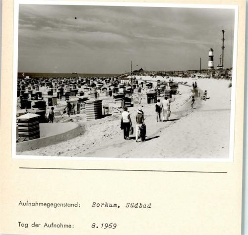 Borkum Südbad Foto montiert auf Karton