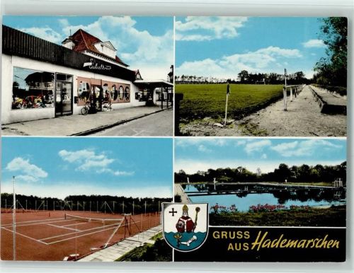 Hanerau-Hademarschen Sportplatz Tennisplatz Freibad 4-Bild-Aufnahme