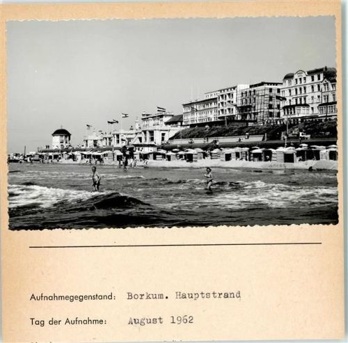 Borkum Hauptstrand Foto montiert auf Karton