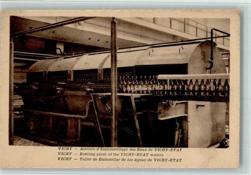 Vichy Flaschenabfüllmaschine - Flaschenfabrik - Bottling plant of the Vichy-Etat waters - 1926 Werbung