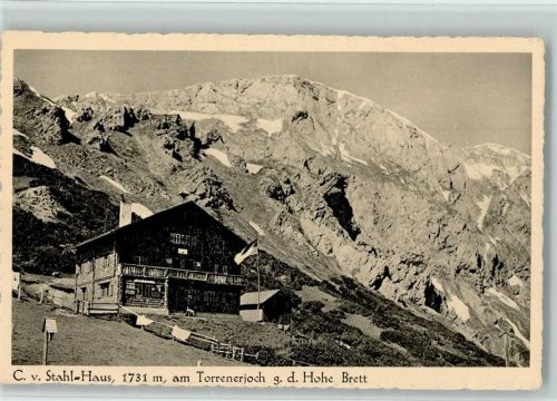 Carl von Stahl Haus Torrenerjoch gegen das Hohe Brett Hüttenstempel