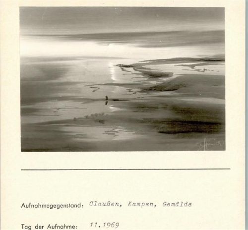 Kampen Gemälde Claußen Foto montiert auf Karton