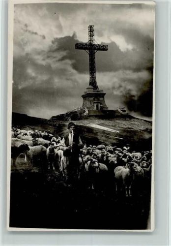 Schäfer mit Schafherde Kreuz