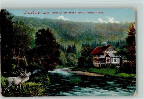 Treseburg Partie an der Bode beim Hotel Weisser Hirsch