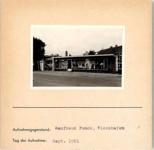 Wischhafen Kaufhaus Funck Foto montiert auf Karton