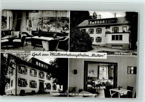 Endenburg Müttererholungsheim Stalten Innenaufnahme Aufenthaltsraum Blick in den Speiseraum Eingangsseite haus Rückseite