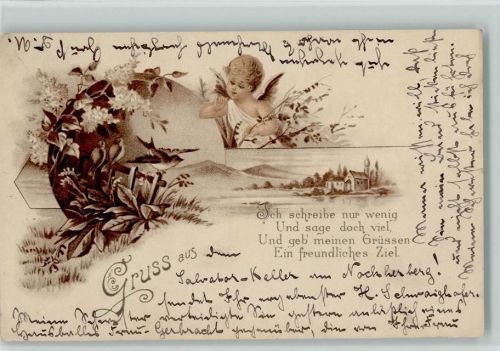 1900 Gruss aus - Vers: Ich schreibe nur wenig