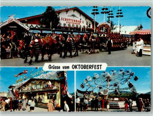 München Bierzug Kreisel 3-Bild-Aufnahme Oktoberfest