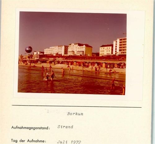 Borkum Strand Foto montiert auf Karton