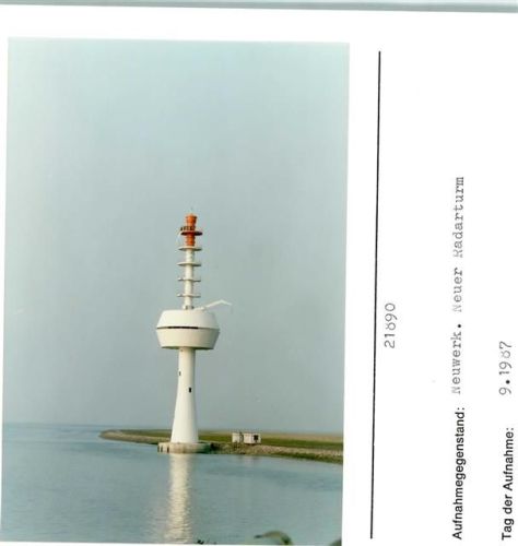 Hamburg-Insel Neuwerk Foto montiert auf Karton Neuer Radarturm