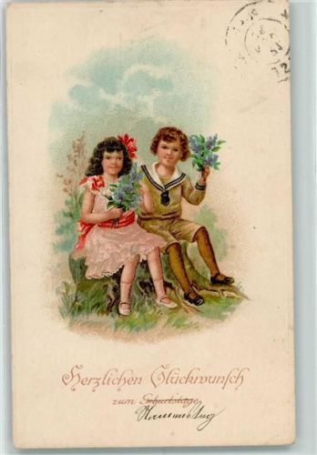 1926 Verlag G.G.K. 1050 - Geburtstag, Kinder mit Flieder AK