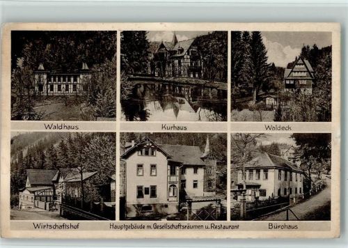 Mellenbach-Glasbach Erholungsheim des FDGB Waldhaus Kurhaus Waldeck Wirtschaftshof Hauptgebäude mit Gesellschaftsräumen und Restaurant Bürohaus Bad Finkenbach