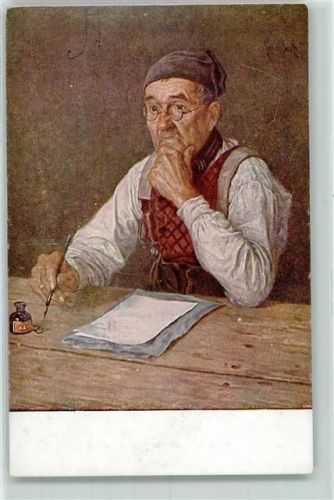 Schreiben sign. Hans Best AK Moderner Kunstverlag 2405