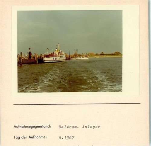 Baltrum Anleger Foto montiert auf Karton