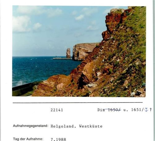 Helgoland Westküste Foto montiert auf Karton