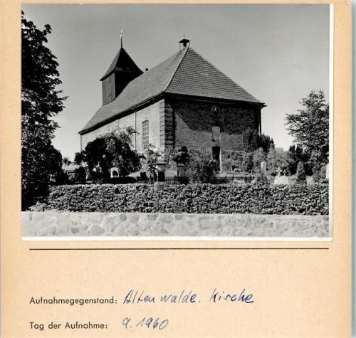 Altenwalde Kirche Foto montiert auf Karton