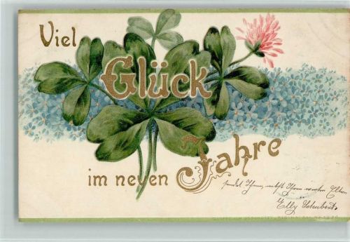 1904 Neujahr - Vergissmeinnicht, Kleeblätter AK