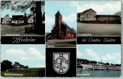 Iffezheim Pferde Rennplatz Lindenstraße Kindergarten Persoonenschiff Europa Wappen