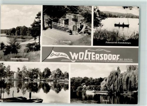 Woltersdorf Rückseite mit Abschürfungen bzw Kleberesten Schleuse Kalksee Liebesquelle