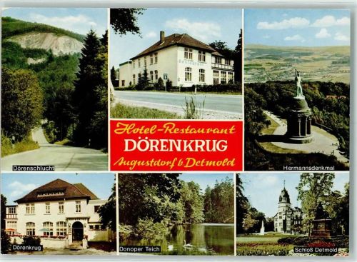 Augustdorf Dörenschlucht Hotel Gasthaus Dörenkrug Hermannsdenkmal Donoper Teich Schloß Detmold