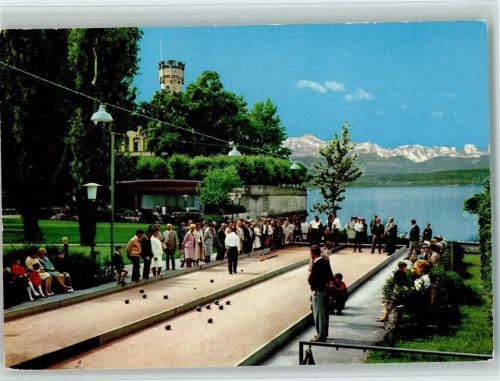 Langenargen Boccia-Bahn mit Kurhaus Schloss Montfort