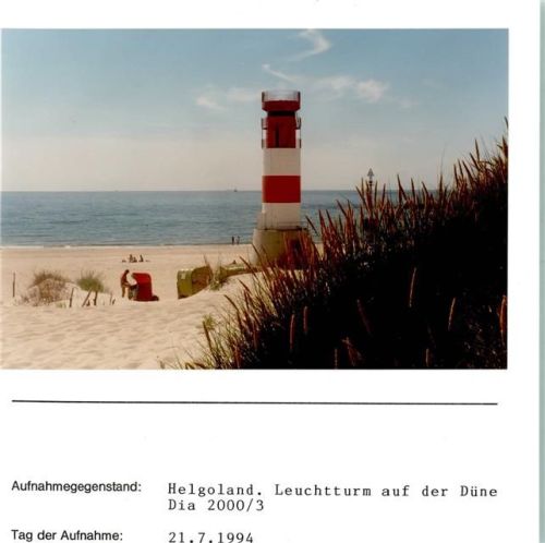 Helgoland Leuchtturm Düne Foto montiert auf Karton