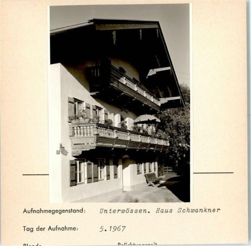 Unterwössen Haus Schwankner Foto montiert auf Karton