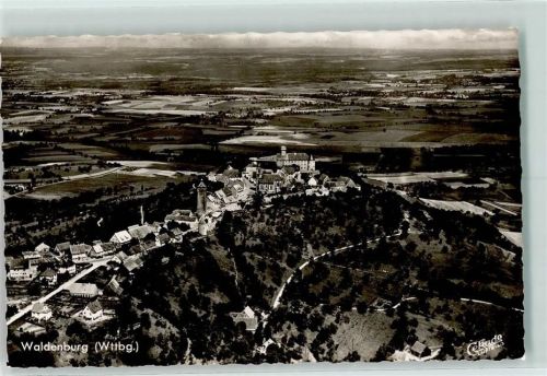 Waldenburg Fliegeraufnahme Rückseite mit Abschürfungen bzw Kleberesten