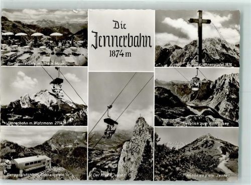 Königssee Jennerbahn Berggaststätte Stein. Meer Watzmann Schneibstein Kleiner Jenner Gipfelkreuz Jennergipfel Königssee Höhenweg