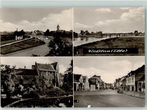 Roßlau Friedensplatz Burg An der Elbe Hauptstraße Rückseite mit Abschürfungen bzw Kleberesten