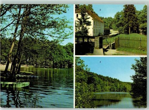 Schlaubetal Rückseite mit Abschürfungen bzw Kleberesten Schervenzsee Kupferhammer