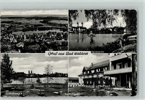 Bad Waldsee Luftaufnahme Gesamtansicht Teilansicht Strandbad Kurhaus 4-Bildaufnahme
