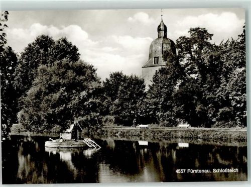 Fürstenau Schloßteich Rückseite mit Abschürfungen bzw Kleberesten