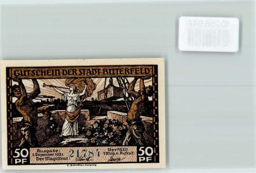 Bitterfeld Notgeld 50 Pfennig Hausbrand und Kleingewerbe