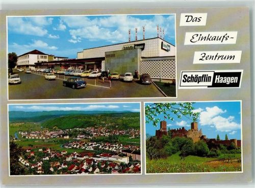 Haagen Rückseite mit Abschürfungen und Kleberesten Einkaufszentrum Schöpflin