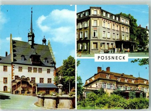Pößneck Rathaus Posthirsch-Hotel Erholungsheim Dt. J. P. Semmelweiß
