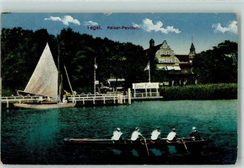 Tegel Kaiser-Pavillon Ruderboot Vierer Segelboot