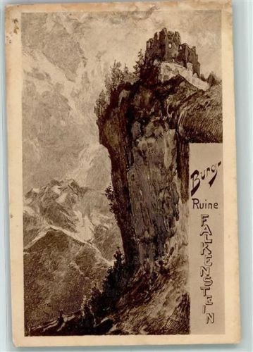 Pfronten 1908 Burg-Ruine Fakenstein Radierung